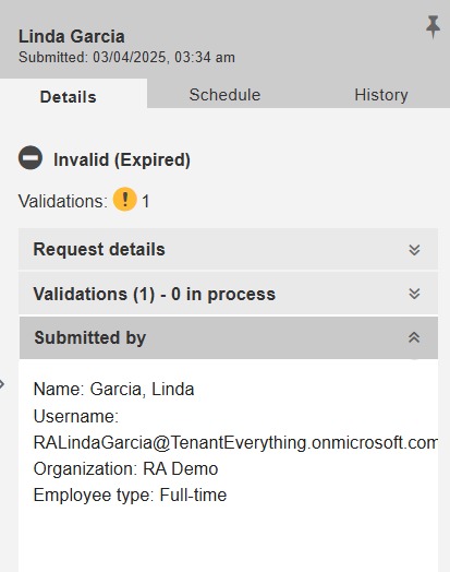 Screenshot of Validations