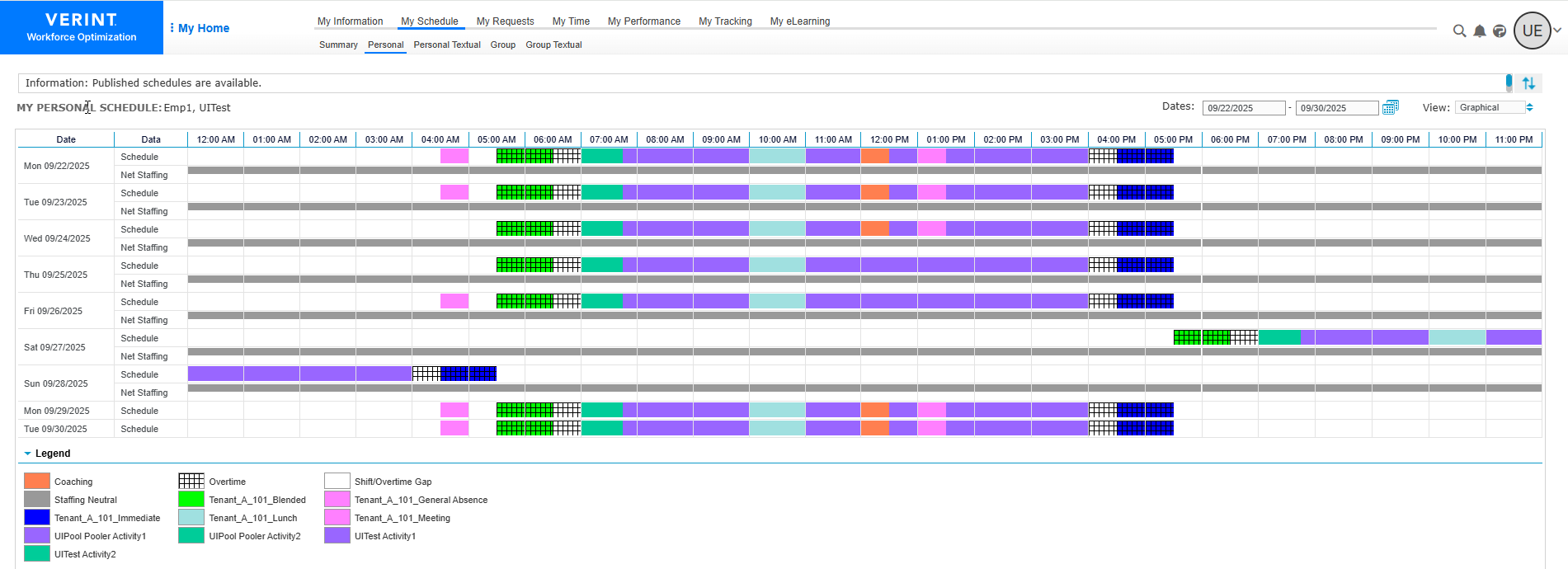 Personal Graphical Schedule View