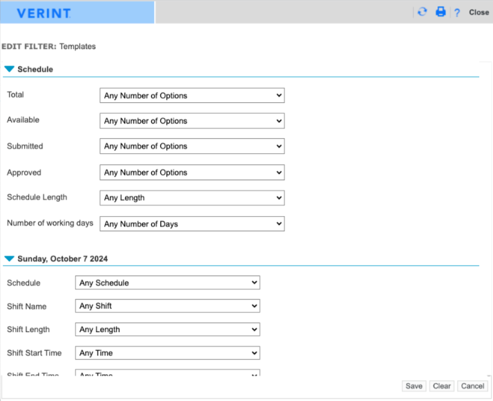 Schedule Auctions - Edit Filters