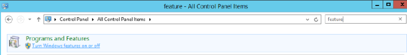 Windows Control Panel Programs and Features option