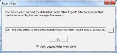 Export Data Popup Box