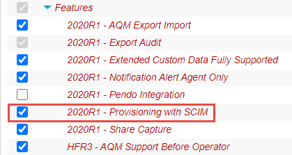 2020R1 Provisioning with SCIM license option
